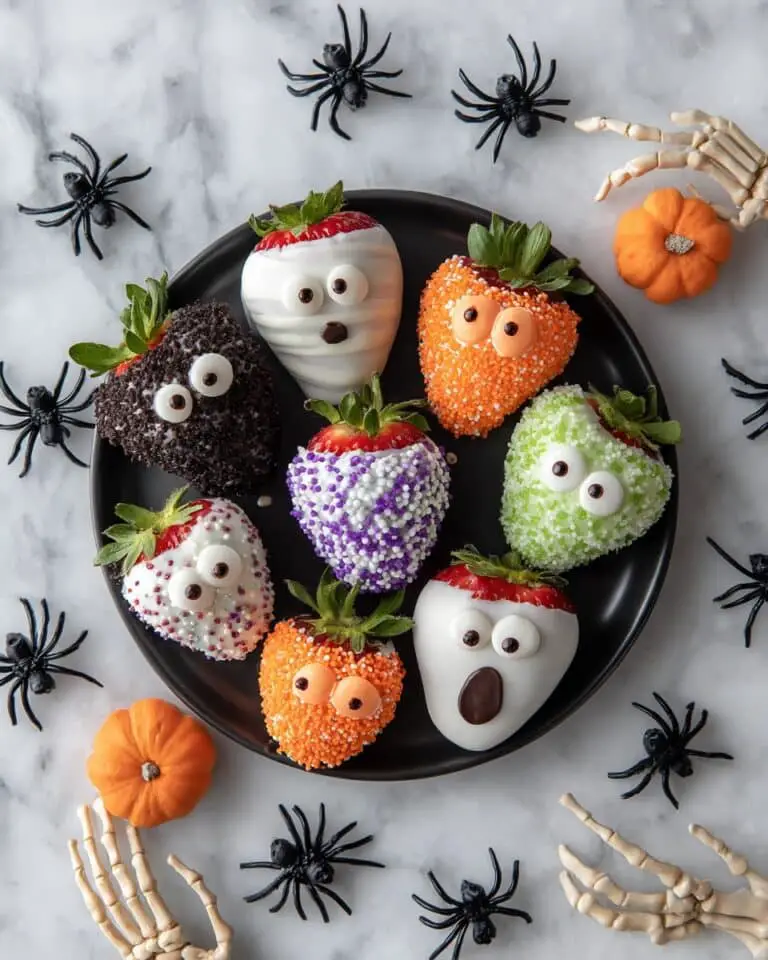 Easy Halloween Chocolate Covered Strawberries Recipe