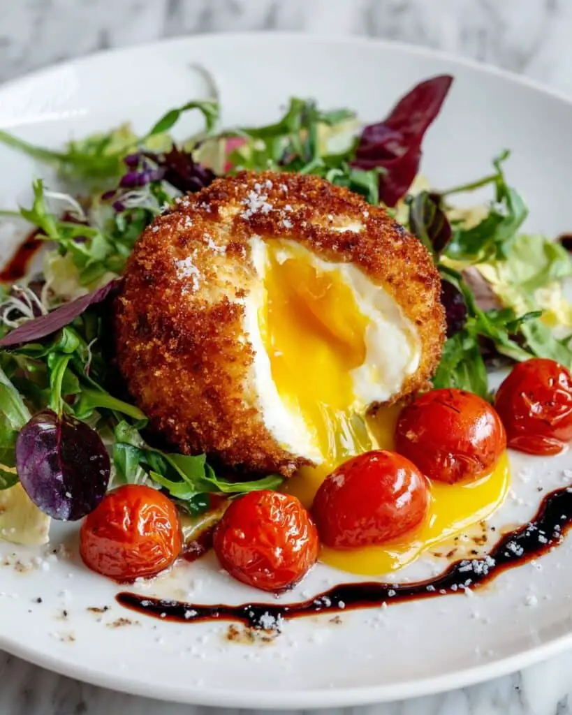 Crispy Fried Burrata with Balsamic Marinated Tomatoes Recipe