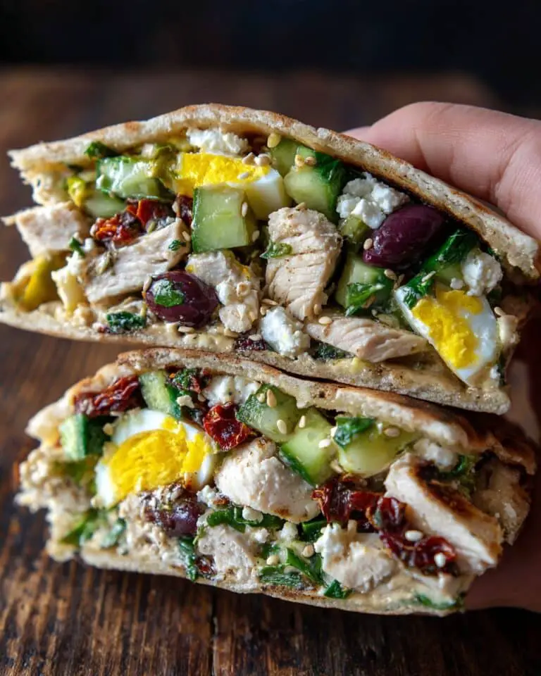 Loaded Mediterranean Chicken Salad Pitas Recipe